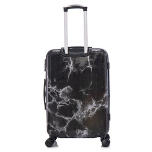 English Elm 3-piece Polycarbonate Hardshell Luggage Set with Swivel Wheels and Combo Lock Black T3292P316965