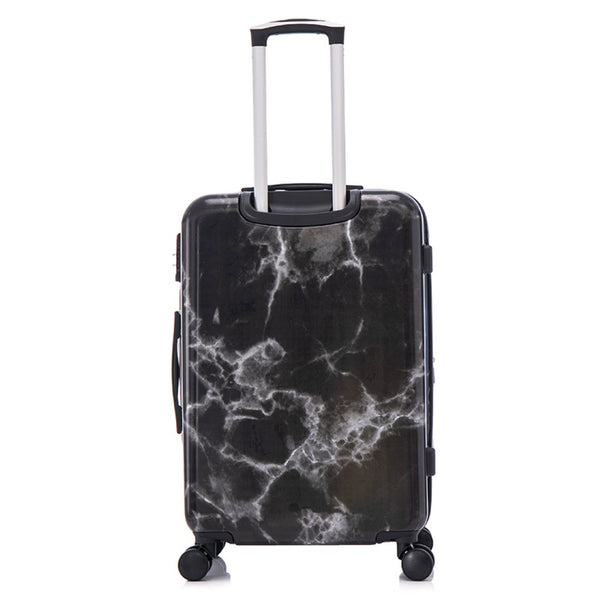 English Elm 3-piece Polycarbonate Hardshell Luggage Set with Swivel Wheels and Combo Lock Black T3292P316965