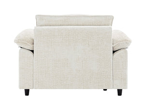 English Elm Accent Chair With Ottoman - Plush Chenille Upholstered Lounge Sofa, Modern Comfort For Any Space W2100S00109