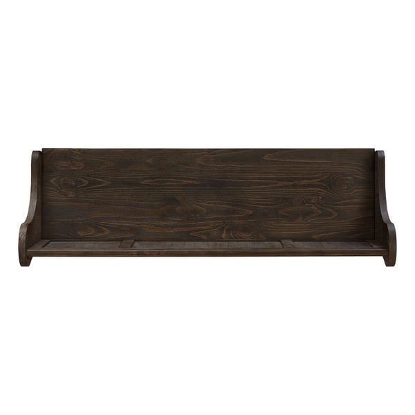 Homelegance Pia Wire-brushed Oak Entryway Bench with Curved Arms Rustic Wood Grain 580-13