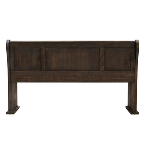 Pia Wire-brushed Oak Entryway Bench with Curved Arms Rustic Wood Grain
