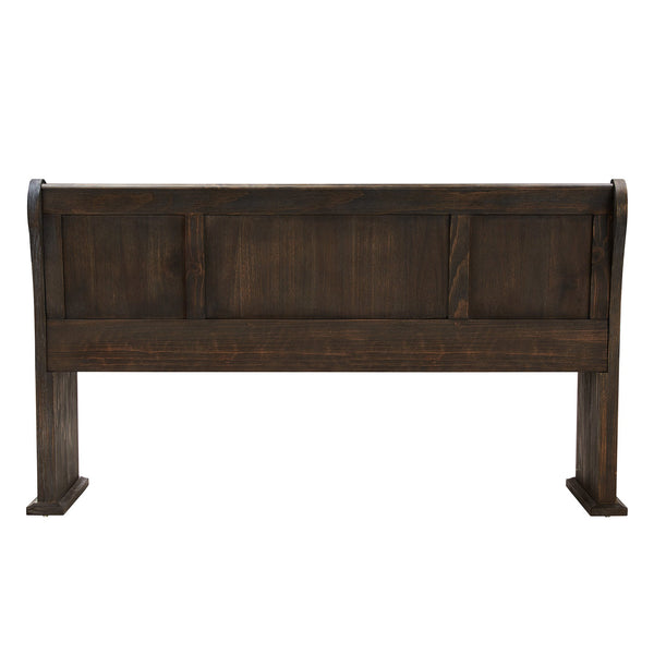Pia Wire-brushed Oak Entryway Bench with Curved Arms Rustic Wood Grain