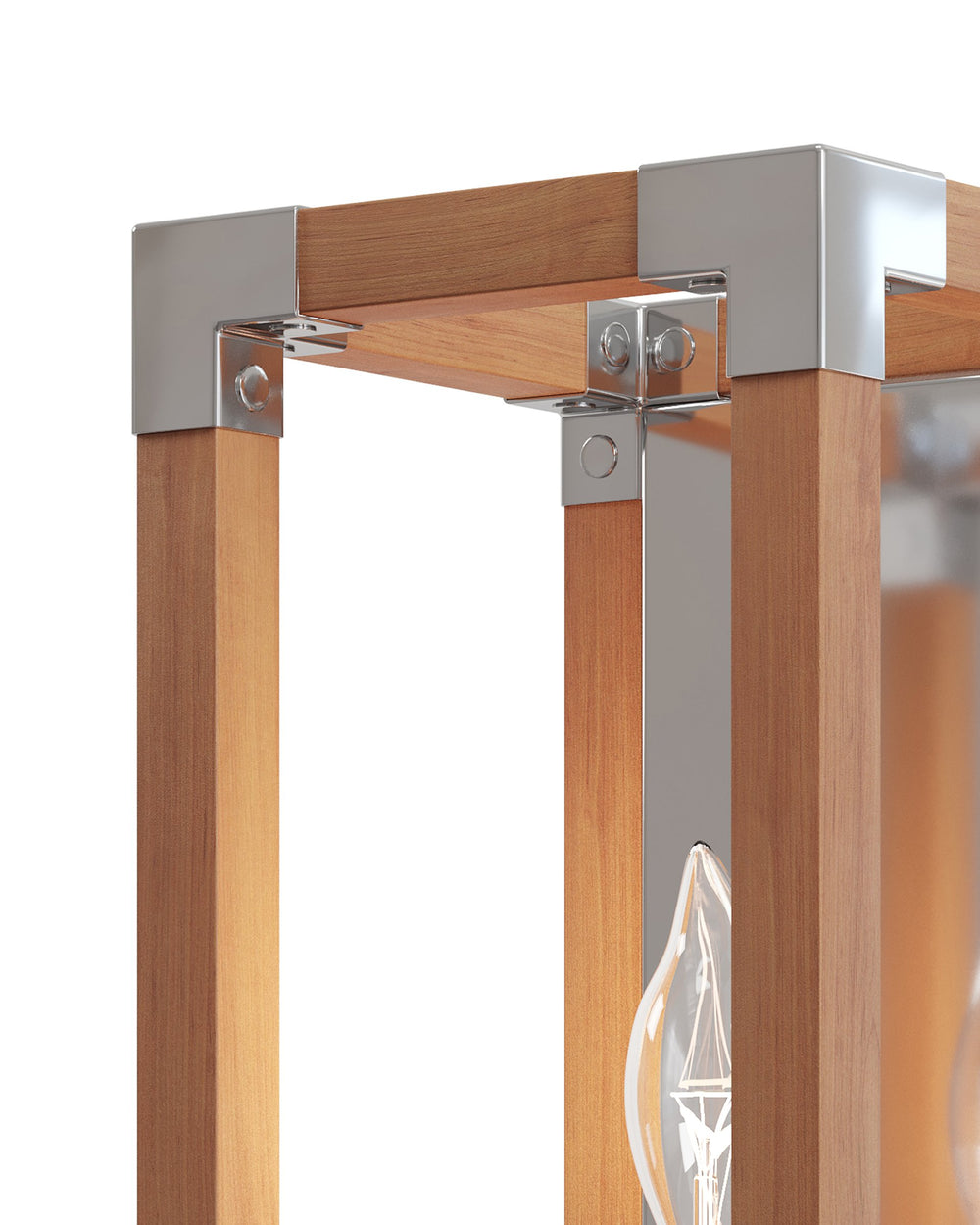 Currey & Company Boyd Teak Wood Bath Wall Sconce with Polished Nickel Hardware for Spa Vanity 5800-0075