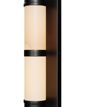 Currey & Company Brenham Alabaster and Cast Brass Wall Sconce with Sculptural Dual Tube LED Design Natural / Oil Rubbed Bronze Large 5800-0081