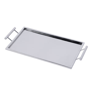 Tara Rectangle Metal Serving Tray 5800016 Silver Butler Specialty