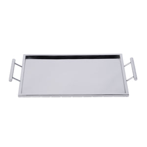 Tara Rectangle Metal Serving Tray 5800016 Silver Butler Specialty