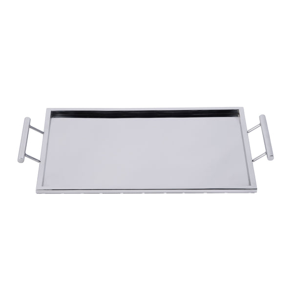 Tara Rectangle Metal Serving Tray 5800016 Silver Butler Specialty