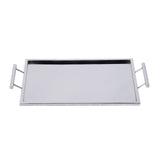 Tara Rectangle Metal Serving Tray 5800016 Silver Butler Specialty