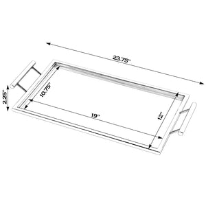 Tara Rectangle Metal Serving Tray 5800016 Silver Butler Specialty
