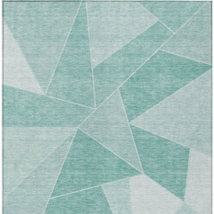 Homeroots 3' Geometric Artichoke Green Area Rug - Stylish Washable Design For Indoor & Outdoor Spaces 3' X 5' Polyester 580005