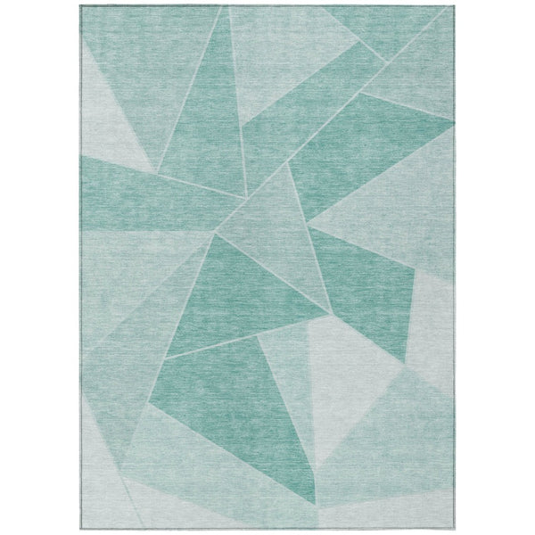 HomeRoots 9' Mint Green and Aqua Geometric Indoor Outdoor Area Rug - Durable, Stylish, Easy to Clean Design 9' X 12' 580009
