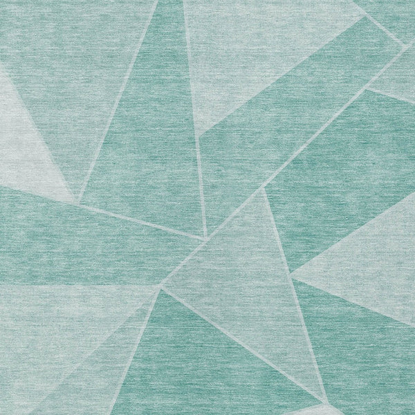 Homeroots 3' Geometric Artichoke Green Area Rug - Stylish Washable Design For Indoor & Outdoor Spaces 9' X 12' Polyester 580009