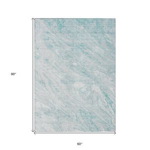 Homeroots 3' Brown Tan And Beige Abstract Washable Indoor Outdoor Area Rug For Versatile Home Decor Solutions 5' X 8' Polyester 580018