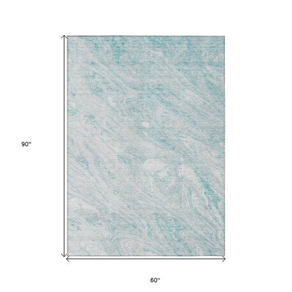 Homeroots 3' Brown Tan And Beige Abstract Washable Indoor Outdoor Area Rug For Versatile Home Decor Solutions 5' X 8' Polyester 580018