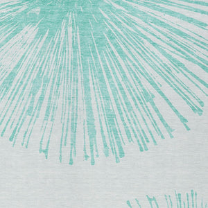 Homeroots 3' Artichoke Green And Ivory Abstract Washable Area Rug For Stylish Indoor Outdoor Spaces 3' X 5' Polyester 580023