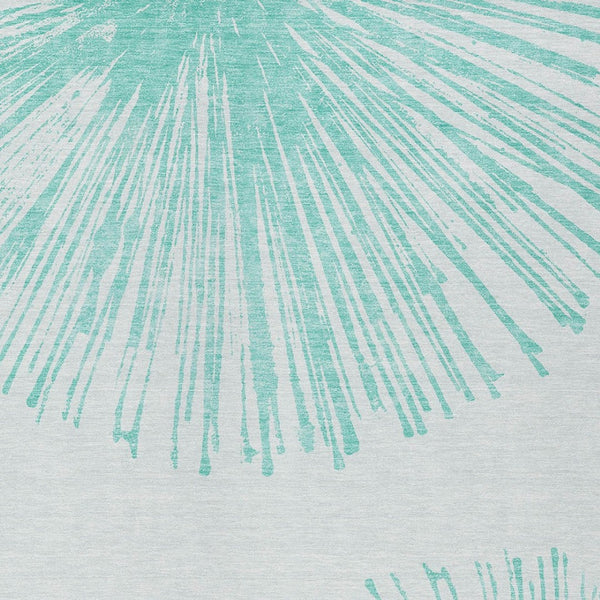 Homeroots 3' Artichoke Green And Ivory Abstract Washable Area Rug For Stylish Indoor Outdoor Spaces 3' X 5' Polyester 580023