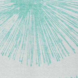 Homeroots 3' Artichoke Green And Ivory Abstract Washable Area Rug For Stylish Indoor Outdoor Spaces 5' X 8' Polyester 580024