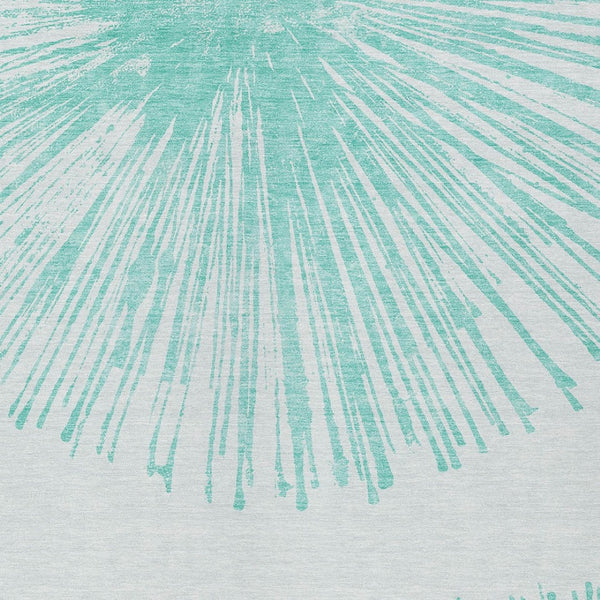 Homeroots 3' Artichoke Green And Ivory Abstract Washable Area Rug For Stylish Indoor Outdoor Spaces 5' X 8' Polyester 580024