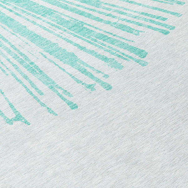 Homeroots 3' Artichoke Green And Ivory Abstract Washable Area Rug For Stylish Indoor Outdoor Spaces 8' Round Polyester 580025