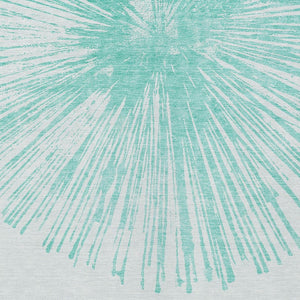 Homeroots 3' Artichoke Green And Ivory Abstract Washable Area Rug For Stylish Indoor Outdoor Spaces 8' X 10' Polyester 580026