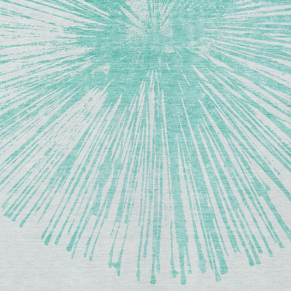 Homeroots 3' Artichoke Green And Ivory Abstract Washable Area Rug For Stylish Indoor Outdoor Spaces 8' X 10' Polyester 580026