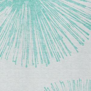 Homeroots 3' Artichoke Green And Ivory Abstract Washable Area Rug For Stylish Indoor Outdoor Spaces 10' X 14' Polyester 580028