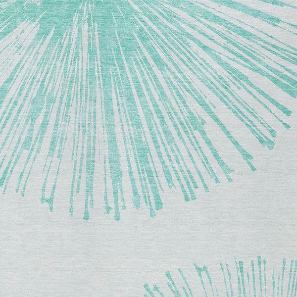 Homeroots 3' Artichoke Green And Ivory Abstract Washable Area Rug For Stylish Indoor Outdoor Spaces 10' X 14' Polyester 580028