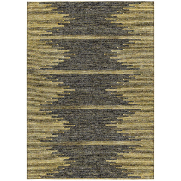 Homeroots 3' Stylish Artichoke Green Ivory Abstract Washable Area Rug For Indoor And Outdoor Spaces 3' X 5' Polyester 580042