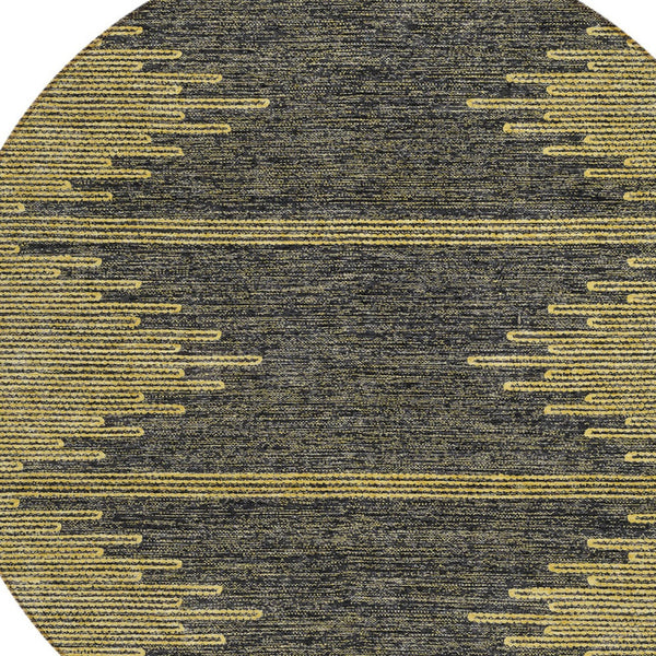 Homeroots 3' Stylish Artichoke Green Ivory Abstract Washable Area Rug For Indoor And Outdoor Spaces 8' Round Polyester 580044