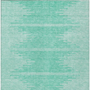 Homeroots 3' Stylish Artichoke Green Ivory Abstract Washable Area Rug For Indoor And Outdoor Spaces 3' X 5' Polyester 580048