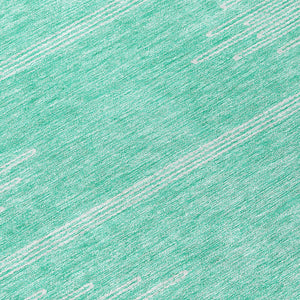 Homeroots 3' Stylish Artichoke Green Ivory Abstract Washable Area Rug For Indoor And Outdoor Spaces 8' Round Polyester 580050