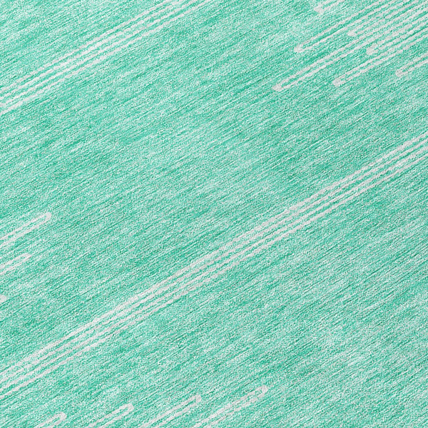 Homeroots 3' Stylish Artichoke Green Ivory Abstract Washable Area Rug For Indoor And Outdoor Spaces 8' Round Polyester 580050