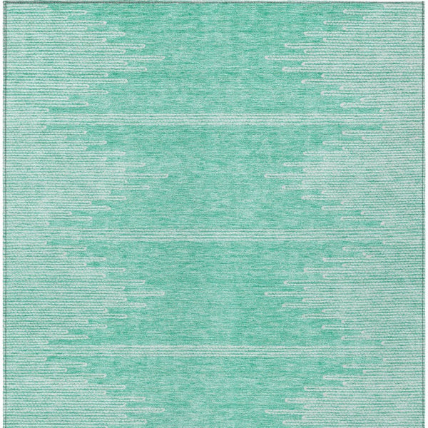 Homeroots 3' Stylish Artichoke Green Ivory Abstract Washable Area Rug For Indoor And Outdoor Spaces 8' X 10' Polyester 580051