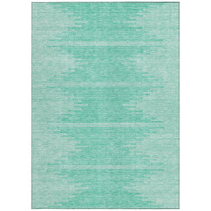 Homeroots 3' Stylish Artichoke Green Ivory Abstract Washable Area Rug For Indoor And Outdoor Spaces 10' X 14' Polyester 580053