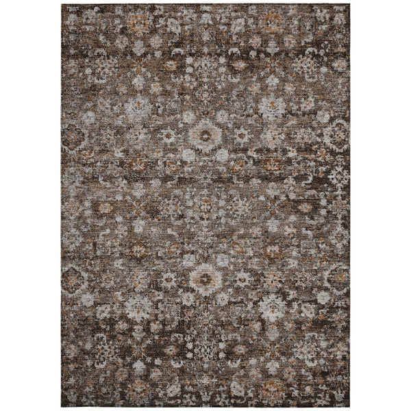 Homeroots 3' Navy Blue And Sky Blue Oriental Washable Rug - Durable Indoor Outdoor Design For Versatile Spaces 3' X 5' Polyester 580054