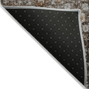 Homeroots 3' Navy Blue And Sky Blue Oriental Washable Rug - Durable Indoor Outdoor Design For Versatile Spaces 5' X 8' Polyester 580055