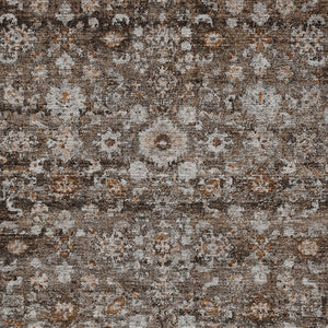 HomeRoots 5' Durable Dark Brown and Taupe Oriental Washable Area Rug for Indoor and Outdoor Use, Stylish & Practical 10' X 14' 580059