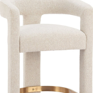 HomeRoots Beige Wood and Fabric Bar Chair - Stylish Comfort for Home or Hospitality Spaces, 400 lbs Capacity 580066