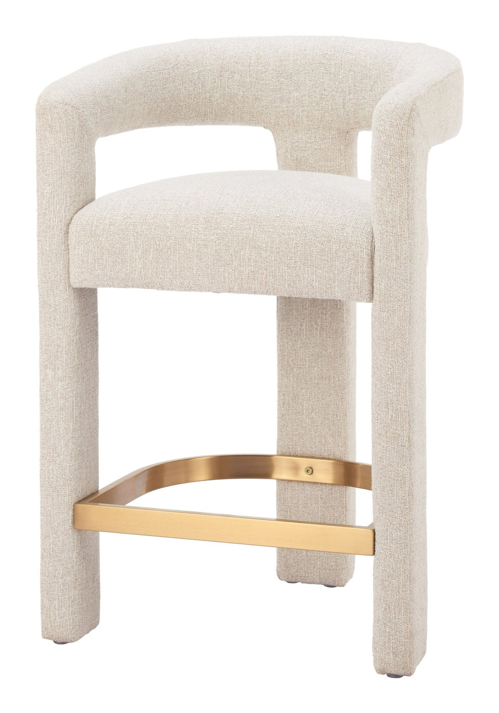 HomeRoots Beige Wood and Fabric Bar Chair - Stylish Comfort for Home or Hospitality Spaces, 400 lbs Capacity 580066