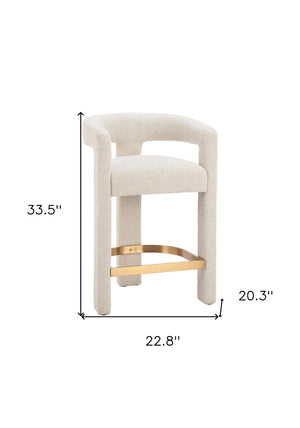 HomeRoots Beige Wood and Fabric Bar Chair - Stylish Comfort for Home or Hospitality Spaces, 400 lbs Capacity 580066