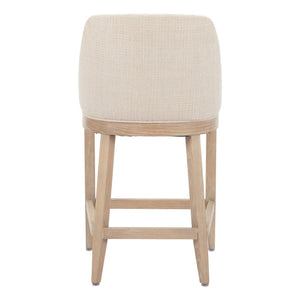 HomeRoots 27" Beige and Natural Fabric Counter Height Bar Chair - Modern Design for Comfort and Style 580067