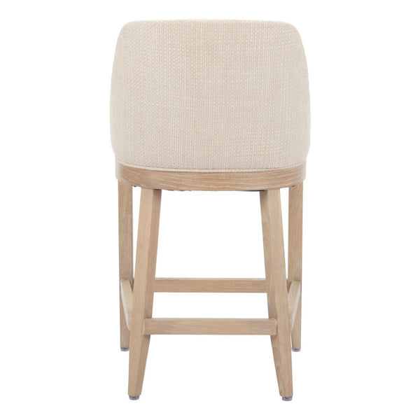 HomeRoots 27" Beige and Natural Fabric Counter Height Bar Chair - Modern Design for Comfort and Style 580067