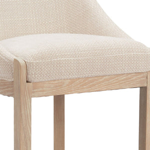 HomeRoots 27" Beige and Natural Fabric Counter Height Bar Chair - Modern Design for Comfort and Style 580067