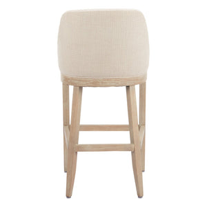 HomeRoots 31" Stylish Beige Upholstered Bar Chair with Natural Wood Base - Comfort for Home & Hospitality 580068
