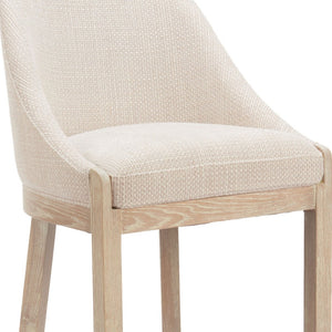 HomeRoots 31" Stylish Beige Upholstered Bar Chair with Natural Wood Base - Comfort for Home & Hospitality 580068