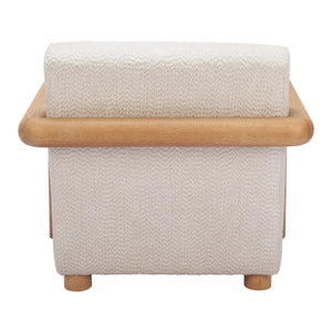 HomeRoots 36" Elegant Upholstered Arm Chair - Modern Comfort with Natural Legs for Home or Office Decor 580069