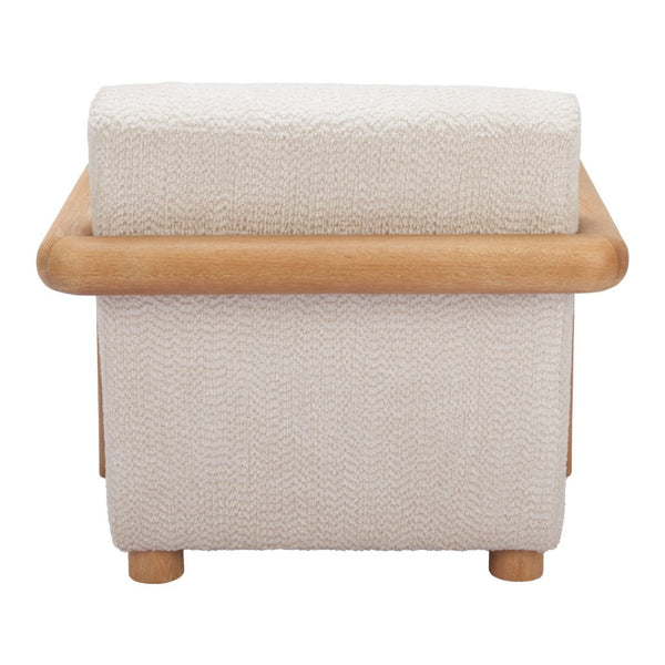 HomeRoots 36" Elegant Upholstered Arm Chair - Modern Comfort with Natural Legs for Home or Office Decor 580069