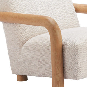 HomeRoots 36" Elegant Upholstered Arm Chair - Modern Comfort with Natural Legs for Home or Office Decor 580069