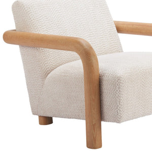 HomeRoots 36" Elegant Upholstered Arm Chair - Modern Comfort with Natural Legs for Home or Office Decor 580069