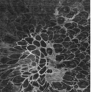 Homeroots 3' Charcoal Gray Silver Abstract Indoor Outdoor Area Rug - Stain Resistant, Washable & Durable Design 8' X 10' Polyester 580073